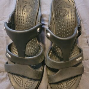 Crocs Black Sandals size 10